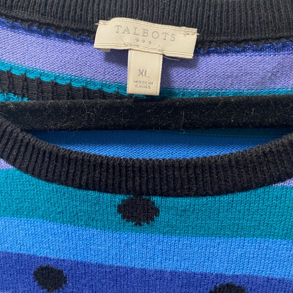 Talbots Blue and Purple Striped Sweater - Picture 2 of 6